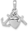 14k White Gold Faith, Hope and Charity Pendant D988W