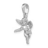 14k White Gold Polished Solid Angel Pendant