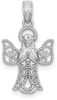 14k White Gold Angel Pendant