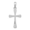 14k White Gold Polished Beveled Tip Cross Pendant