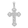 14k White Gold Textured and Beaded Edge Pendant