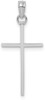 14k White Gold 3-D and Polished Stick Cross Pendant