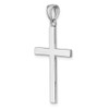 14k White Gold 3-D Polished Stick Cross Pendant