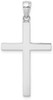 14k White Gold 3-D Polished Stick Cross Pendant