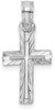 14k White Gold Diamond-cut Cross Pendant K8499W