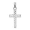 14k White Gold Diamond-cut Cross Pendant K9640W