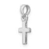 14k White Gold 3-D Polished Mini Cross Pendant