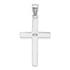 14k White Gold Polished Beveled Cross Pendant