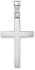 14k White Gold Polished Beveled Cross Pendant