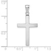 14k White Gold Polished Beveled Cross Pendant