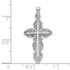 14k White Gold Cross with Lace Trim Pendant