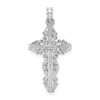 14k White Gold Cross with Lace Trim Pendant