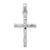 14k White Gold 3-D Polished Cross Pendant