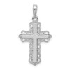 14K White Gold Lace Trim Cross Pendant