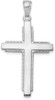 14K White Gold Solid Cross Pendant