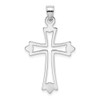 14k White Gold Polished and Cut-Out Cross Pendant K8482W