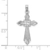 14k White Gold Fancy Diamond-Cut Cross Pendant