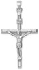 14k White Gold Hollow Crucifix Pendant XR1843W