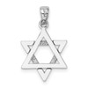 14k White Gold 3-D Jewish Star Of David Pendant