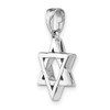 14k White Gold 3-D Jewish Star Of David Pendant