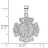 14k White Gold F.D. Saint Florian Medal Fire Department Pendant