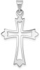 14k White Gold Budded Cross Pendant XR469