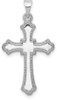 14k White Gold Budded Cross Pendant XR474