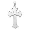 14k White Gold Fleur De Lis Cross Pendant XK593