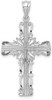 14k White Gold Latin Cross Pendant K376