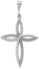 14k White Gold Passion Cross Pendant D1594