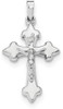 14k White Gold Polished Fleur De Lis Crucifix Pendant XR1643