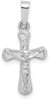 14k White Gold Polished Inri Rounded Crucifix Pendant XR1656