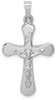 14k White Gold Polished Inri Rounded Crucifix Pendant XR1661