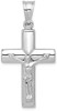 14k White Gold Reversible Crucifix / Cross Pendant D3234