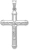 14k White Gold Reversible Crucifix / Cross Pendant D3240