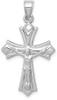 14k White Gold Reversible Crucifix / Cross Pendant D3252