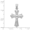 14k White Gold Reversible Crucifix / Cross Pendant D3252
