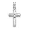 14k White Gold Reversible Crucifix / Cross Pendant D3258