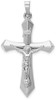 14k White Gold Polished Inri Passion Crucifix Pendant