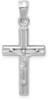 14k White Gold Hollow Crucifix Pendant