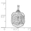 14k White Gold Polished and Satin St. Michael Medal Pendant XR1367