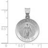 14k White Gold Polished and Satin St. Florian Medal Pendant