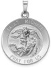 14k White Gold Saint Michael Medal Pendant