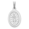 14k White Gold Polished and Satin Miraculous Medal Pendant XR1400