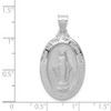 14k White Gold Polished and Satin Miraculous Medal Pendant XR1404