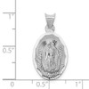 14k White Gold Our Lady Of Guadalupe Oval Pendant K6338