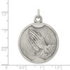 925 Sterling Silver Antiqued Praying Hands Pendant QC5802