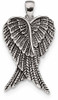 Rhodium-Plated 925 Sterling Silver Antiqued Angel Wing Pendant