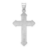 Rhodium-Plated 925 Sterling Silver Textured and Polished Cross Pendant QC9072