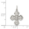 925 Sterling Silver Antiqued Mini 4-Way Medal Cross Pendant